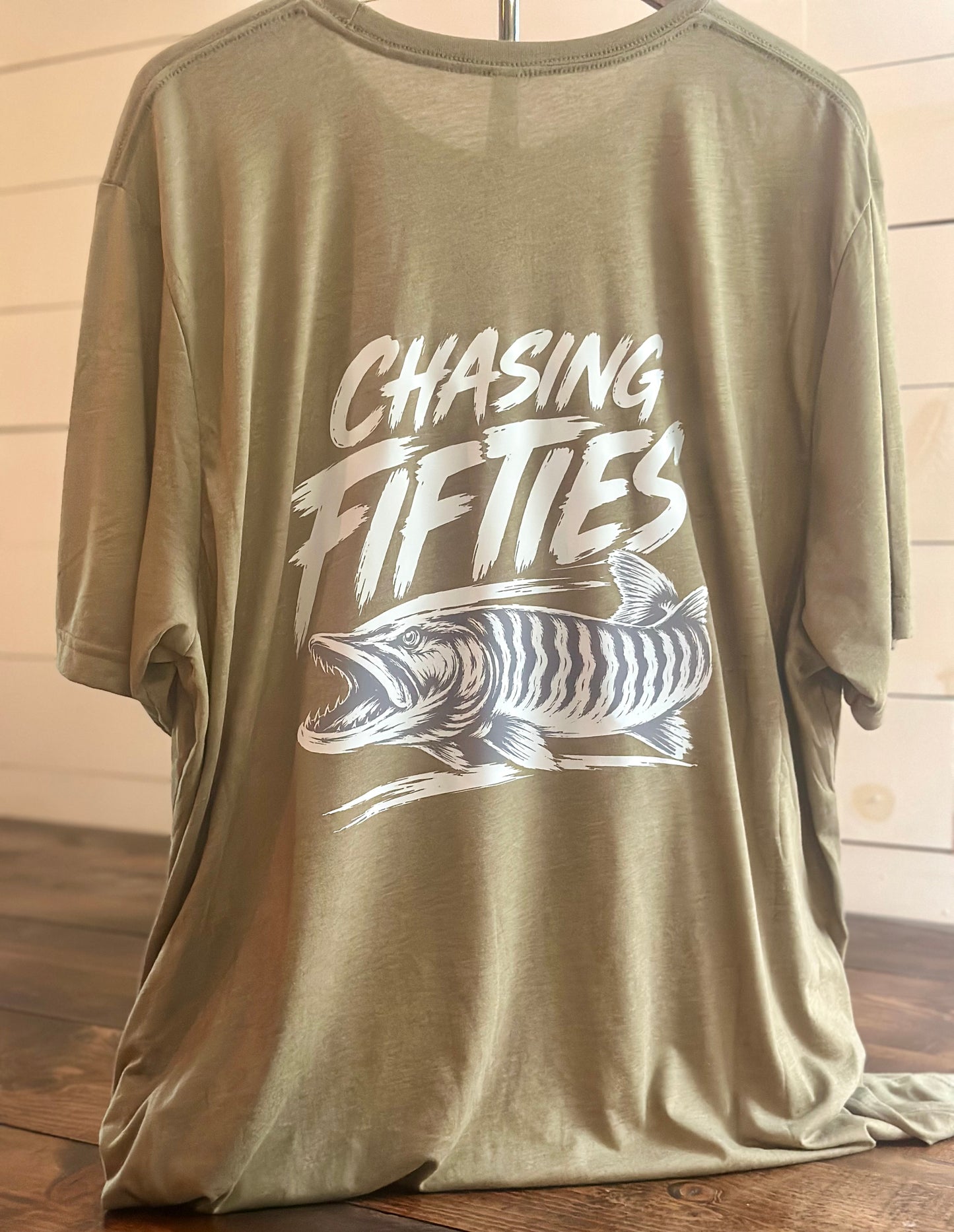 Olive Green chasing Fifties Short Sleeve T
