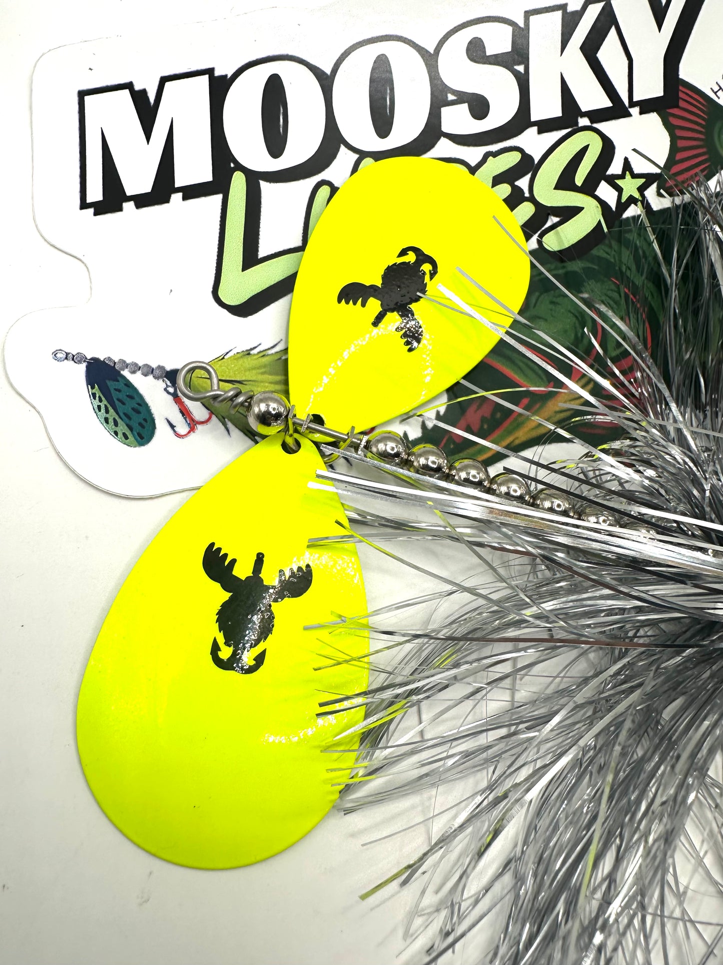 Chartreuse 10’s Silver with Tail Spin