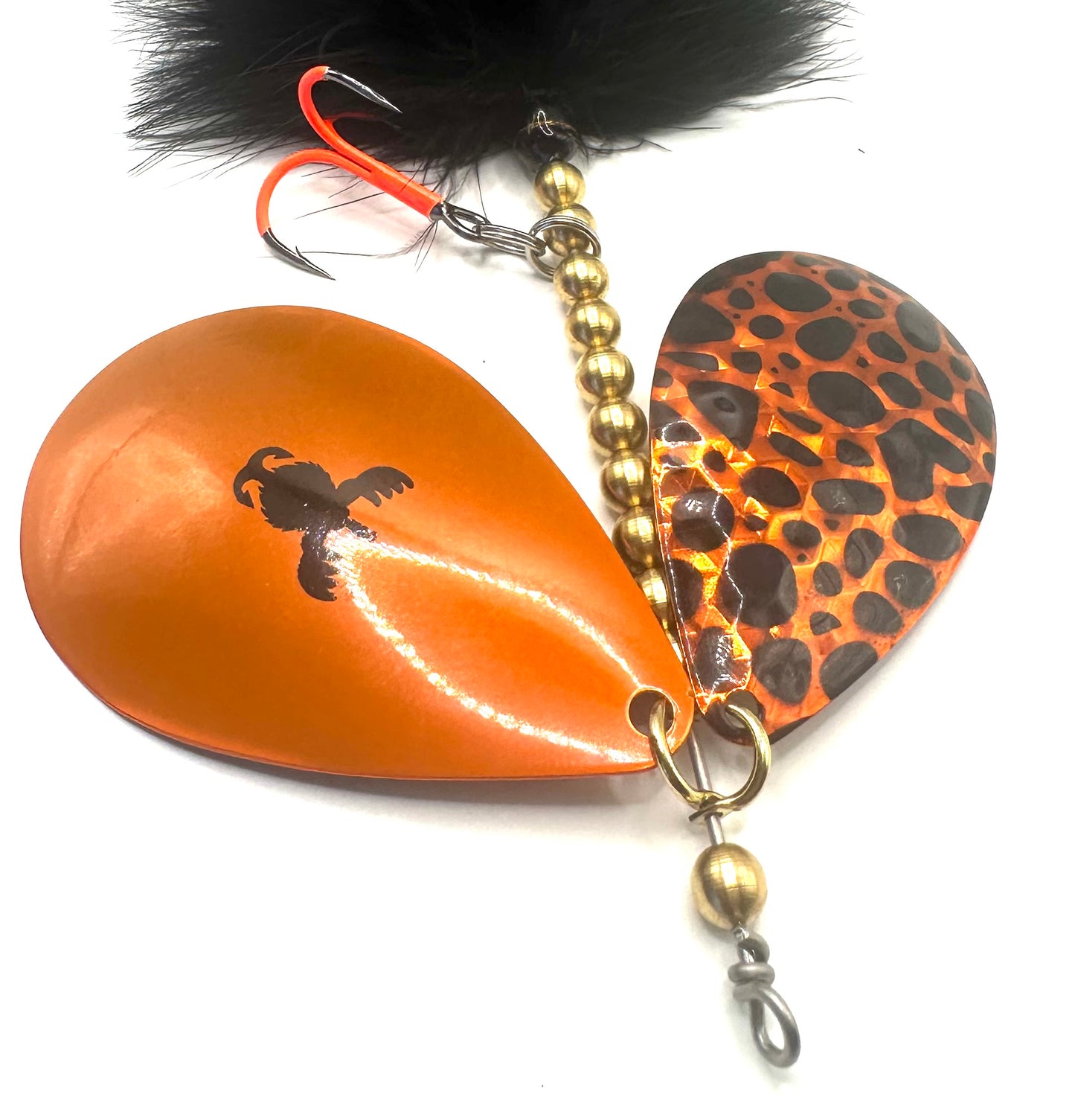 10/12 Black and Orange Hootch Blade Marabou Hackle Mix