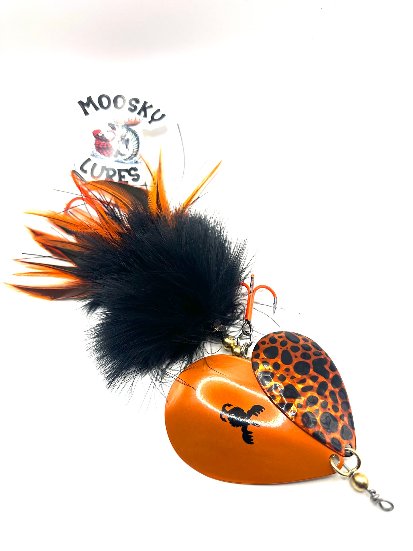 10/12 Black and Orange Hootch Blade Marabou Hackle Mix