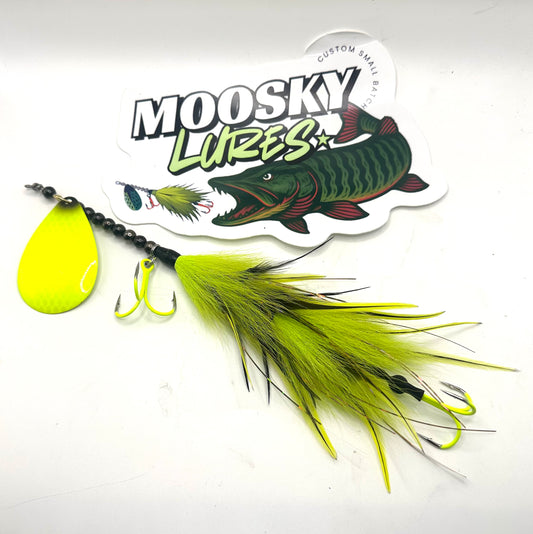 Custom Hootch 9 Chartreuse Blade UV hook