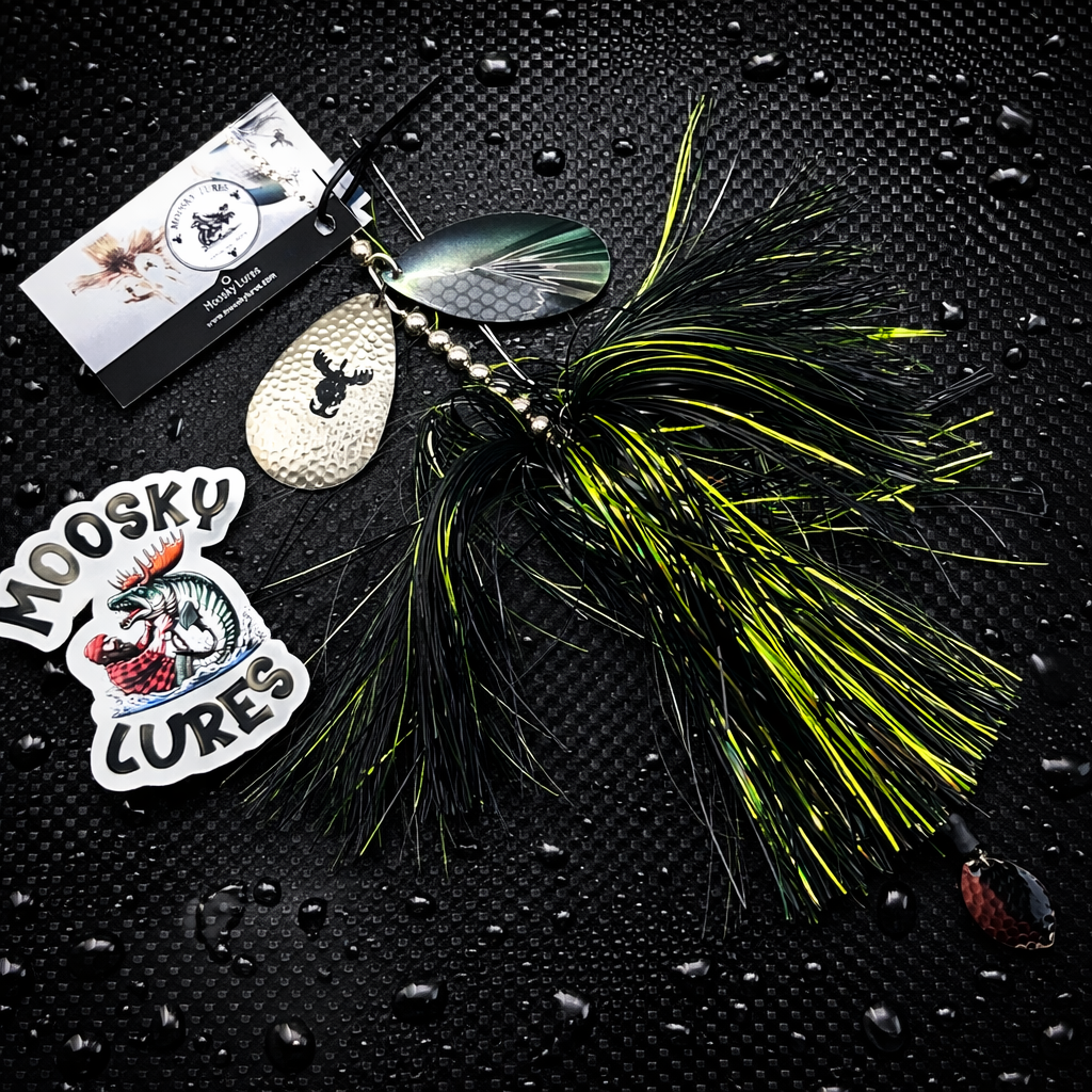 10/9 custom fluted Hootch blade flowage green with tail spin