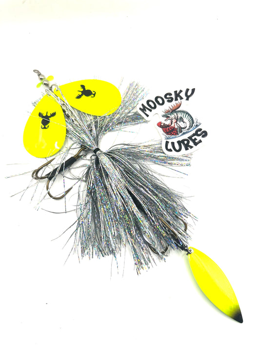 Chartreuse 10’s Silver with Tail Spin and prop