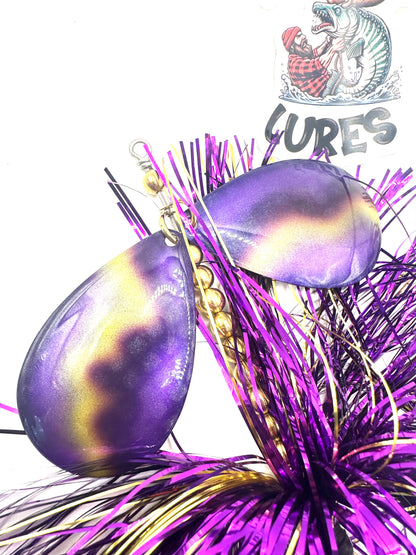 Purple Gold Hootch 10’s with Tail Spin