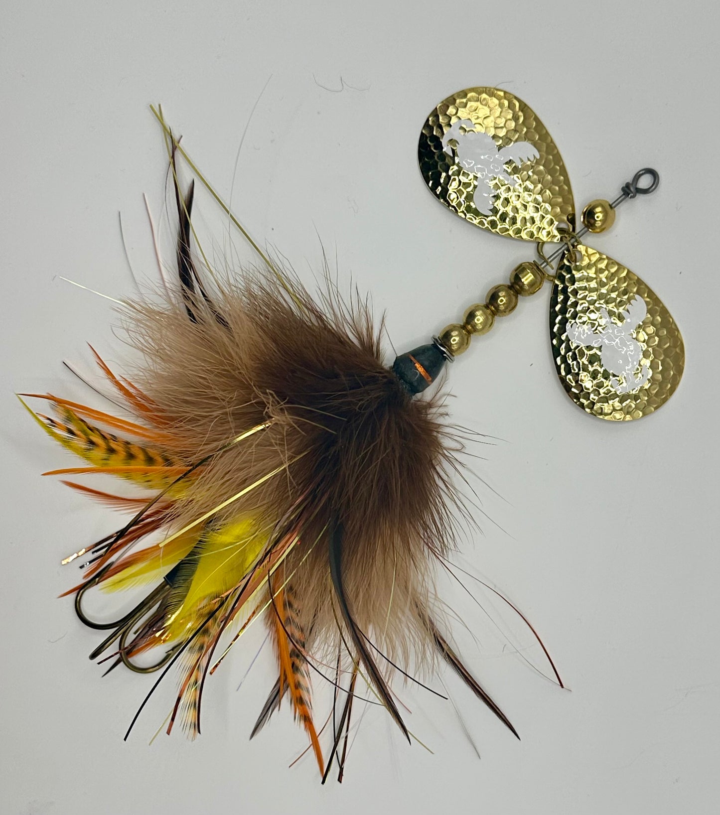 Double 8 Gold Hammered Marabou Hackle Flash Mix