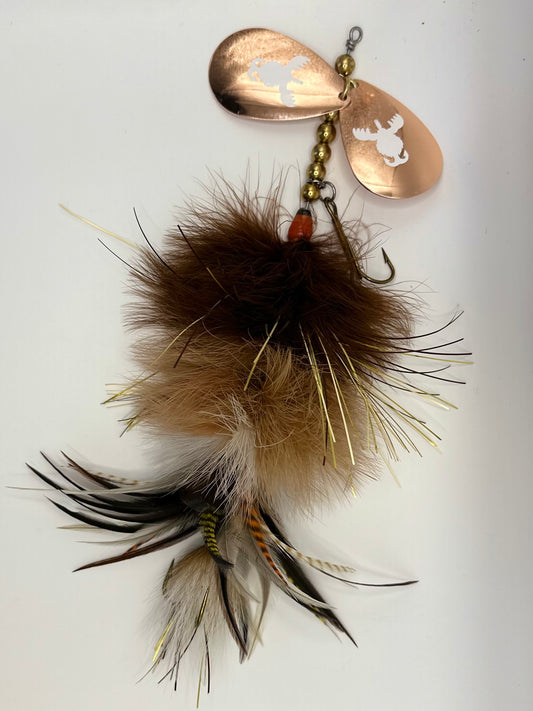 Double 9 Copper Blades Marabou Hackle Flash Mix