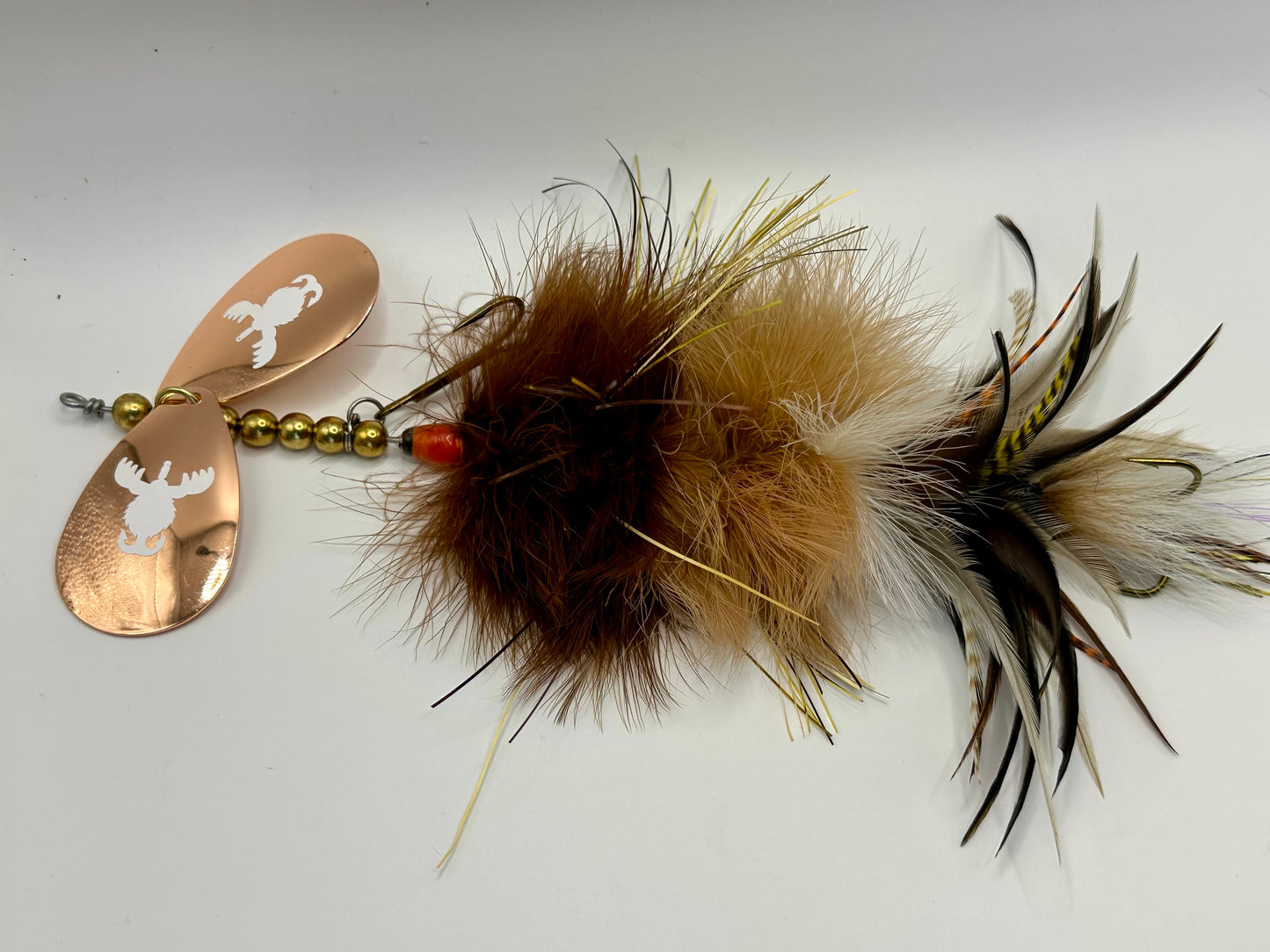 Double 9 Copper Blades Marabou Hackle Flash Mix