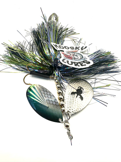 Double 9 Fluted Custom Hootch Gunmetal Green with tail spin