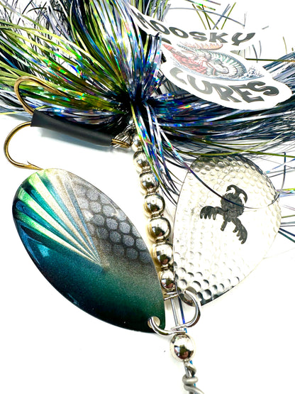 Double 9 Fluted Custom Hootch Gunmetal Green with tail spin