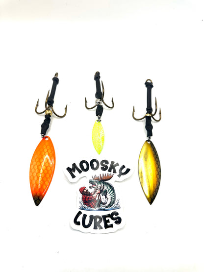 #6 mustad chartreuse willow blade tail spin