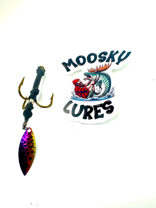 #6 mustad rainbow willow blade tail spin