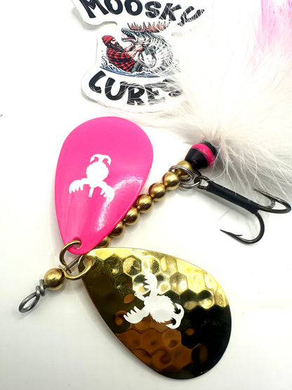 Double 9 Pink White with Tail Spin