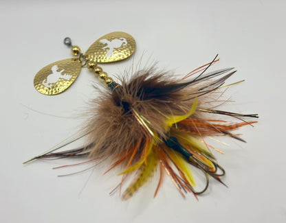 Double 8 Gold Hammered Marabou Hackle Flash Mix